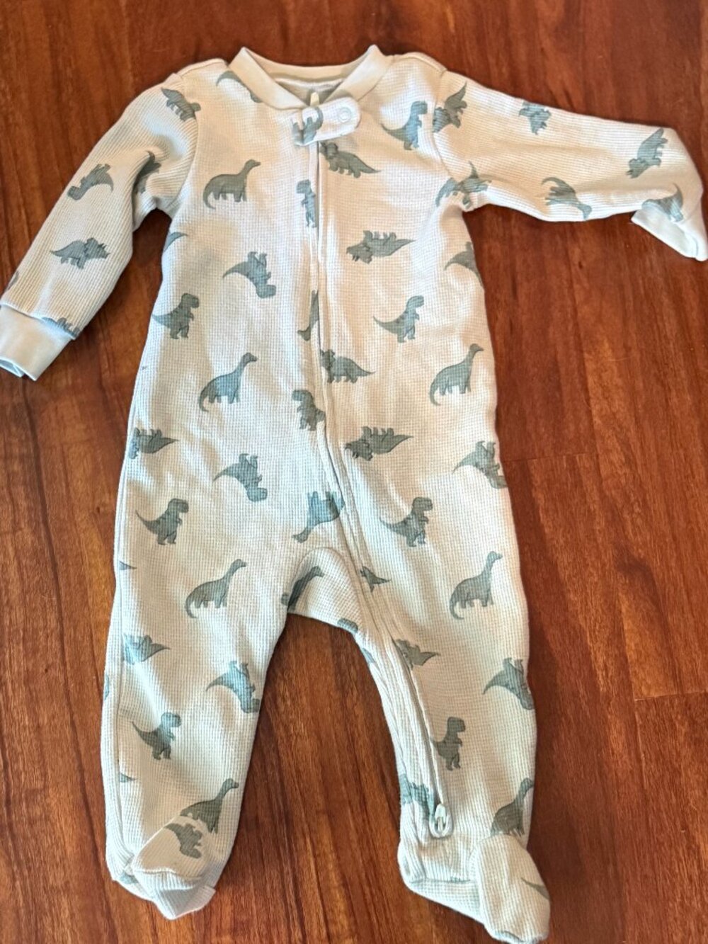 9 Month Carter's Green Dinosaur Footed Sleeper (008)